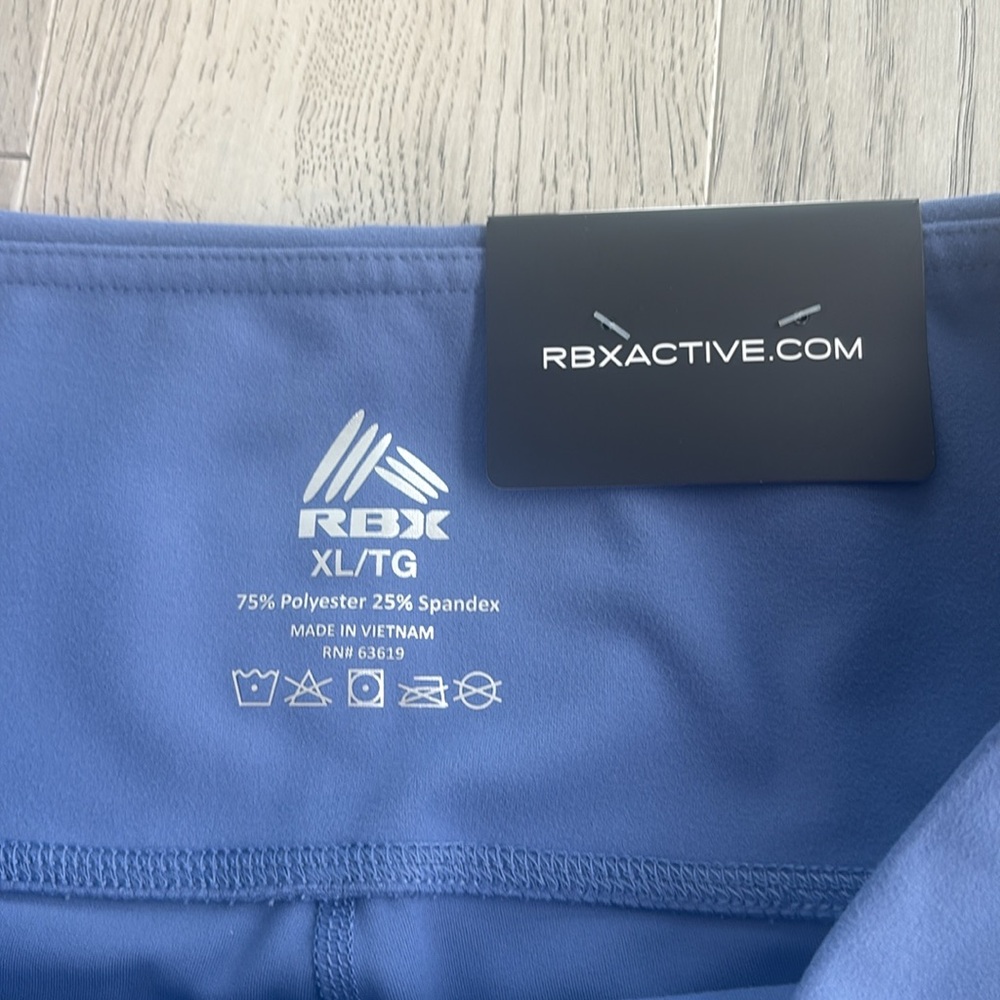 RBX Active Full Length High Waisted Blue Leggings with Pockets XL New - Picture 11 of 11